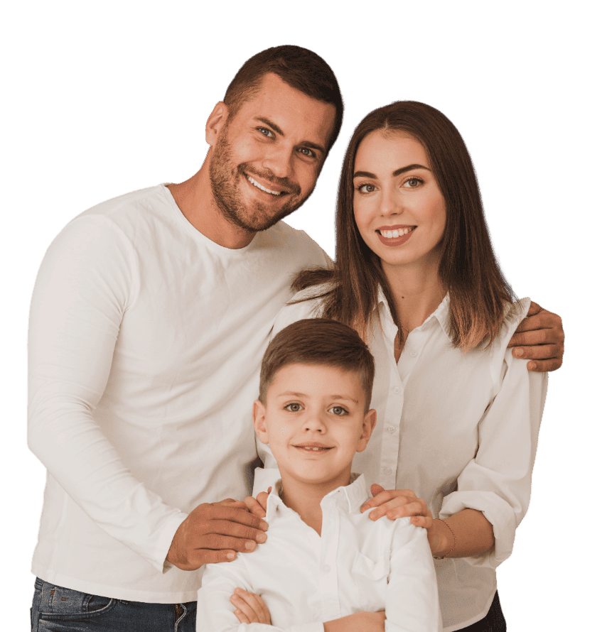 Familia posando para foto